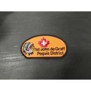 1st John de Gaff Peguis District Scouts Canada Patch - Vintage Maple Leaf Emblem